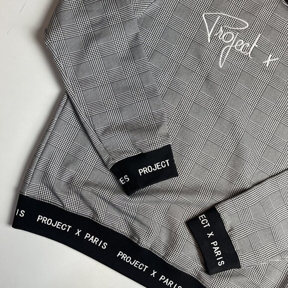 PROJECT X PARIS Sweater fleece Pullover embroidered Logo Black & White Men' XL - Picture 4 of 10